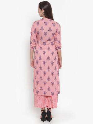 Peach printed cotton kurtas-and-kurtis 2