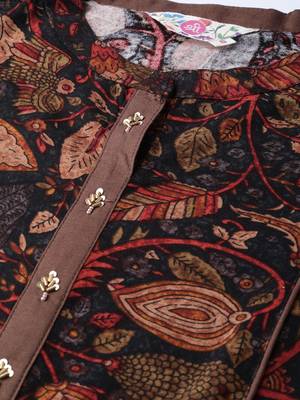 Brown printed liva ethnic-kurtis 5