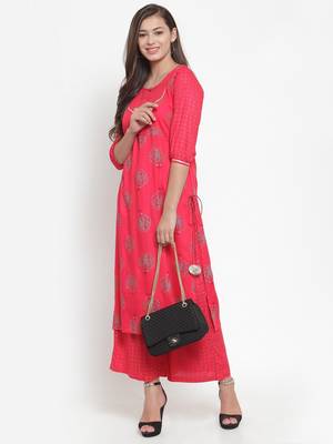 Red printed rayon kurtas-and-kurtis 4