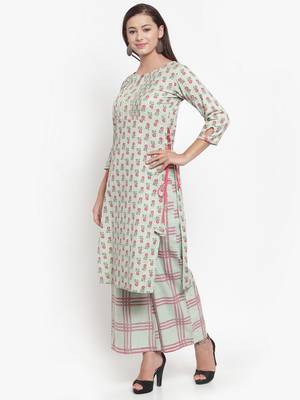 Green printed cotton kurtas-and-kurtis 3