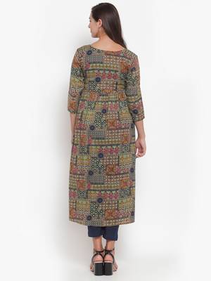 Indibelle Multicolor printed cotton kurtas-and-kurtis 2