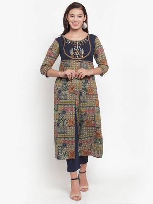 Indibelle Multicolor printed cotton kurtas-and-kurtis 3