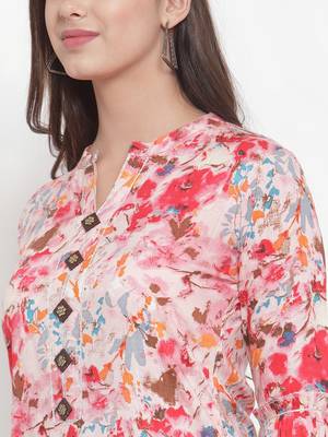 Pink printed rayon kurtas-and-kurtis 5