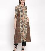 Indibelle Pink printed rayon kurtas-and-kurtis