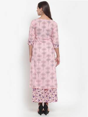Indibelle Pink printed cotton kurtas-and-kurtis 2