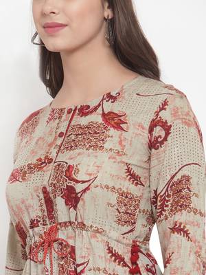 Indibelle Maroon printed rayon kurtas-and-kurtis 5