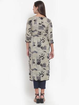 Indibelle Blue printed rayon kurtas-and-kurtis 2