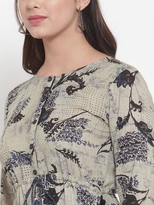 Indibelle Blue printed rayon kurtas-and-kurtis 5