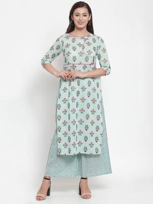 Green printed cotton kurtas-and-kurtis 1