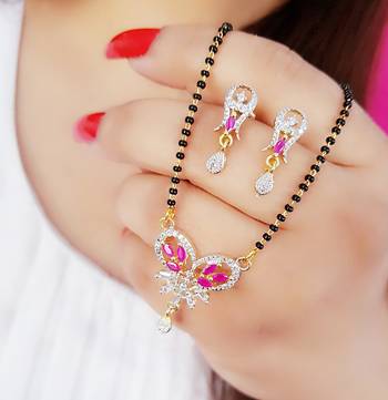 Gold diamond mangalsutra 1