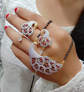 Gold diamond mangalsutra 1
