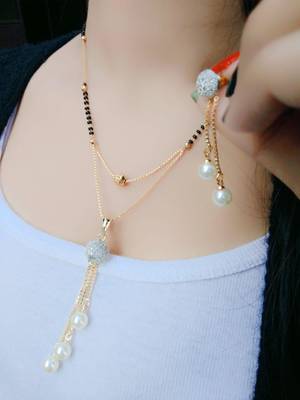 Gold diamond mangalsutra 1