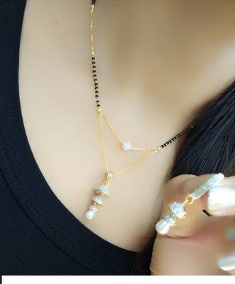 Gold diamond mangalsutra 1