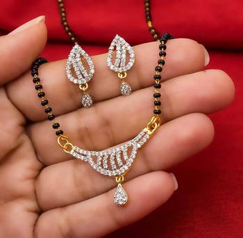 Gold diamond mangalsutra 1