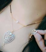 Gold diamond mangalsutra