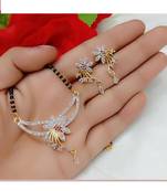 Gold diamond mangalsutra