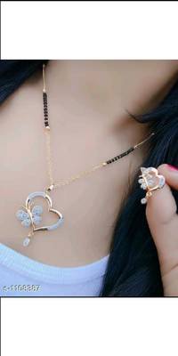 Gold diamond mangalsutra 1