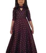 Kids Maroon Long Leatest Design Down For Girls