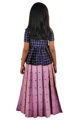 Kids Blue Top And Pink Lehenga Choli Set 2