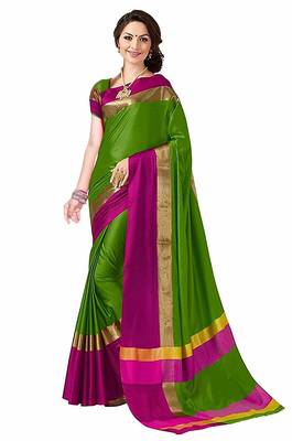 Green Woven Art Silk Saree With Blouse 1