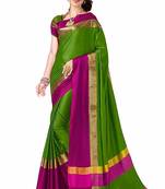 Green Woven Art Silk Saree With Blouse