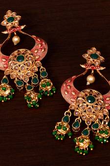 Kundan and Stone Embellished Designer Danglers for Wedding 217EDS251