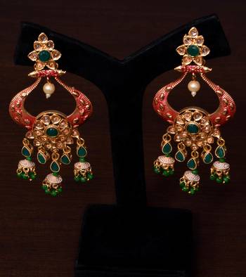 Kundan and Stone Embellished Designer Danglers for Wedding 217EDS251 2