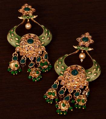 Kundan and Stone Embellished Designer Danglers for Wedding 217EDS252 1
