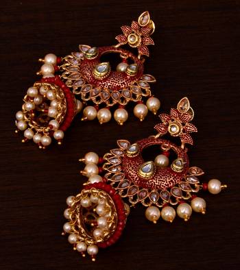 Kundan and Stone Embellished Designer Danglers for Wedding 217EDS253 1