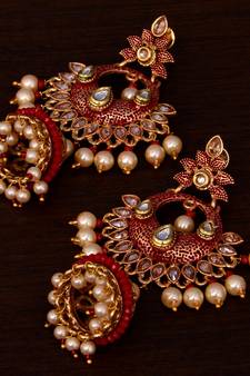Kundan and Stone Embellished Designer Danglers for Wedding 217EDS253