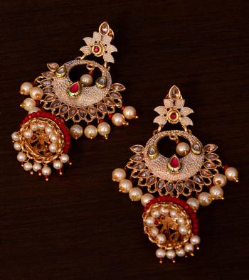 Kundan and Stone Embellished Designer Danglers for Wedding 217EDS254 1