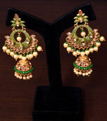 Kundan and Stone Embellished Designer Danglers for Wedding 217EDS255 2