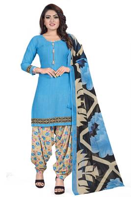 Sky blue printed lawn salwar 1