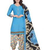 Sky blue printed lawn salwar