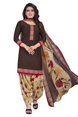 Coffee printed lawn salwar 1