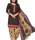 Coffee printed lawn salwar