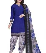 Blue printed lawn salwar
