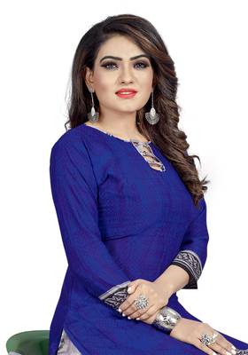 Blue printed lawn salwar 2