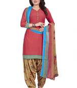 Red printed lawn salwar