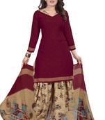 Red printed lawn salwar