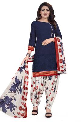 Blue printed lawn salwar 1
