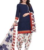 Blue printed lawn salwar
