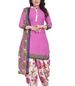 Pink printed lawn salwar