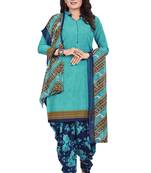 Sky blue printed lawn salwar