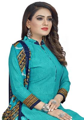 Sky blue printed lawn salwar 2