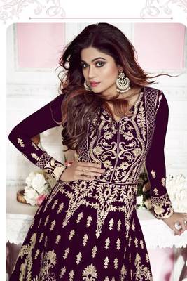 Purple Embroidered Net Salwar 2