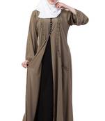 Front Double Layered Abaya With Embroidery Work