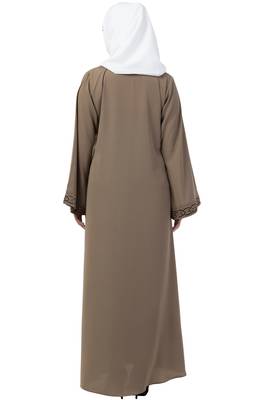 Front Double Layered Abaya With Embroidery Work 2