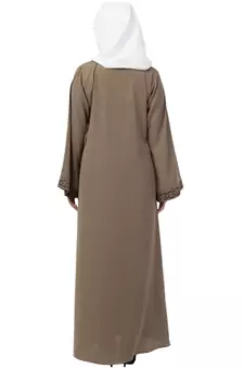 Front Double Layered Abaya With Embroidery Work