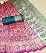 Multicolor woven banarasi saree with blouse